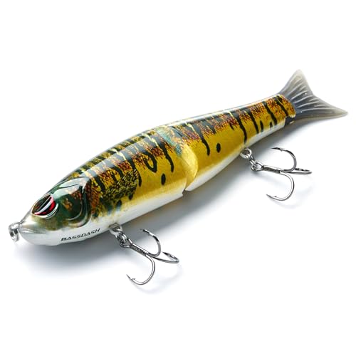 SwimShad Glide Baits Jointed Swimbait Bass Pike Salmon Trout Muskie Fishing Lure (Yellow Mackerel / 7in/2.2oz)