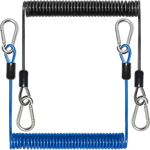 2 pcs Retractable Coiled Lanyards