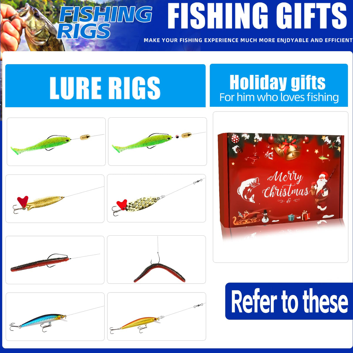 Christmas Fishing Gift Lures Kit Christmas Edition (Christmas Fishing Gift Box)