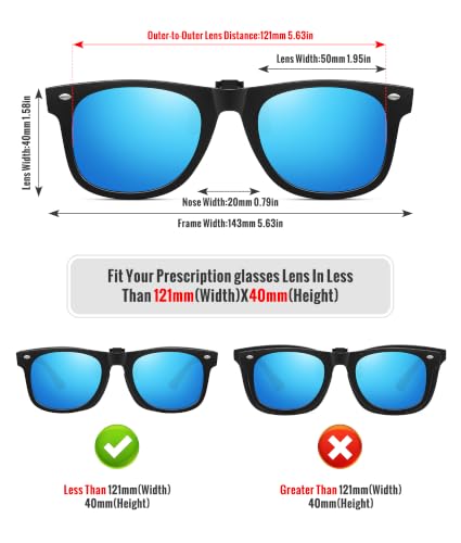 Polarized Clip On Sunglasses for Men Women (3pack-black+blue+dark Green)