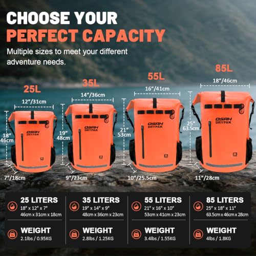 Waterproof Dry Bag Backpack 25L (Orange / 25L)