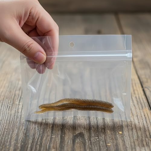 100 Pack Soft Plastic Baits Bags (5.9" x 4.7")