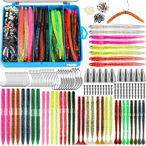 Fishing Lures (220PCS Wacky Worm Fishing Lure Kit)