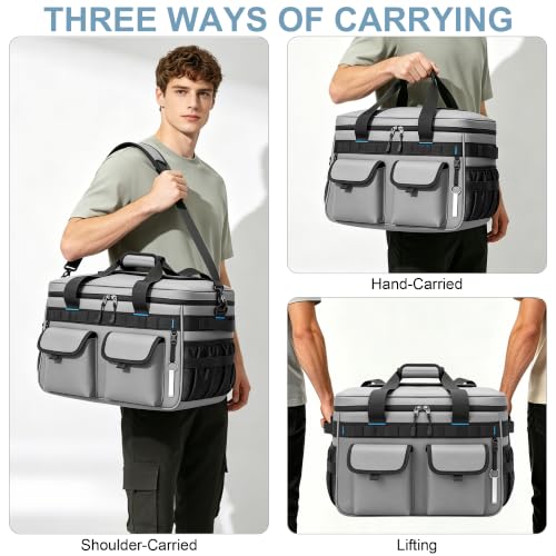 48 Can Insulated Soft Sided Collapsible Cooler Bag Ice Chest (Gray / 30L)