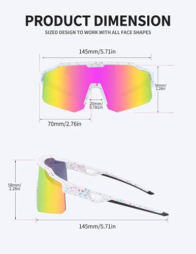 Cycling Sunglasses for Men Women (White Pink)