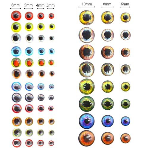 1608 Pieces 3D 4D 5D Fishing Lure Eyes Assortment with 1 Piece Tweezer for Making Fish Bait Fly Tying Streamers Crafts DIY Accessory (1608pcs)