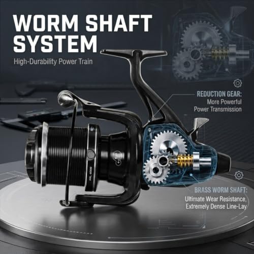 Double Brake Spinning Reel Heavy Duty Metal Body with CNC Machined Spool 55LB Max Drag 6+1 BB Smooth 4.1