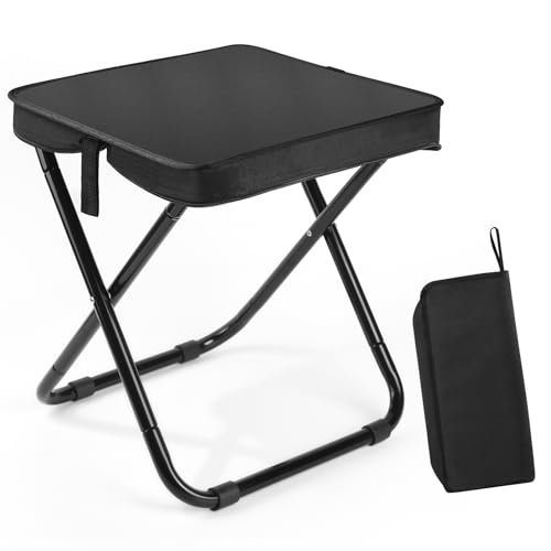 16" Extra Tall Portable Folding Stool for Adults Lightweight Aluminum