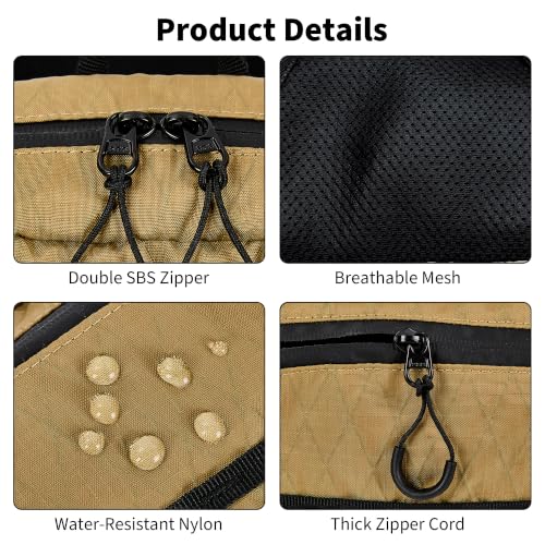 RFID Blocking Fanny Packs for Women and Men Waterproof Crossbody Waist Pack (Khaki)
