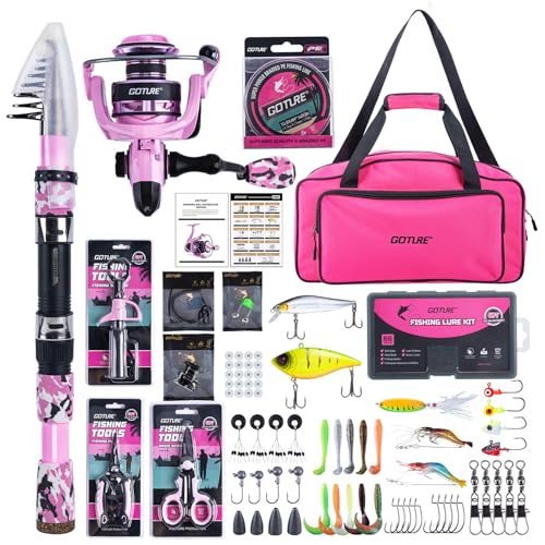 Pink Fishing Rod and Reel Combo