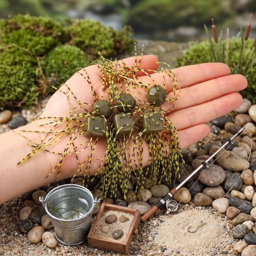 50 Pcs Fuzzy Dice Fishing Lure Dice Baits for Bass (Green)