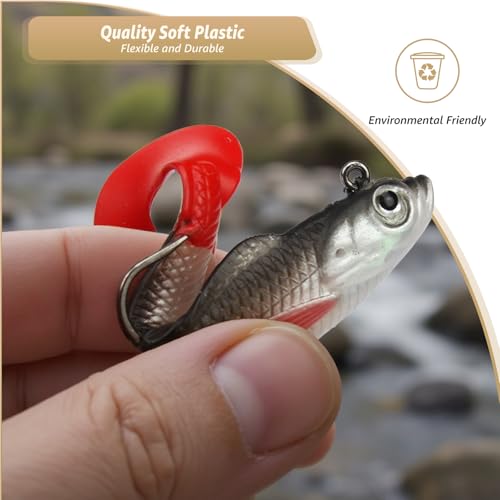 Soft Fishing Lures Shad Minnow Swimbaits (T-tail+curly Tail)