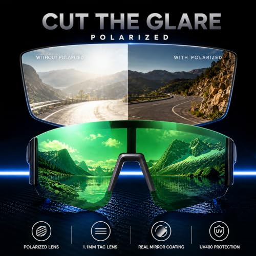 3 Pack Polarized Sports Sunglasses UV400 (A8-black+red+green)