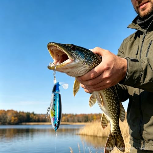 Topwater Fishing Lures with Rotating Tail (8PCs)
