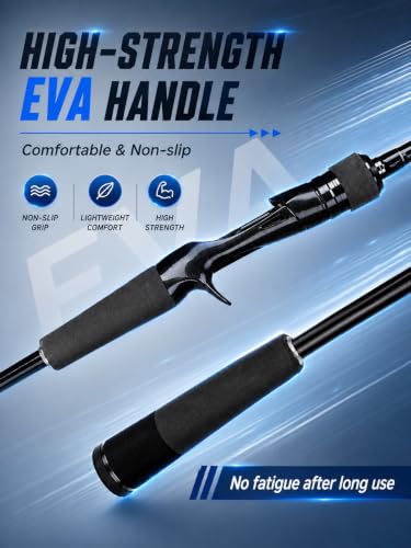 7Ft Casting Fishing Rod (7'0"-Medium-Fast-Black)