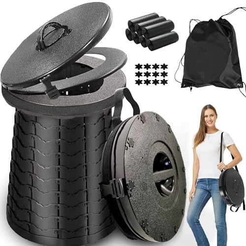 XXL Portable Toilet for Camping (Black)
