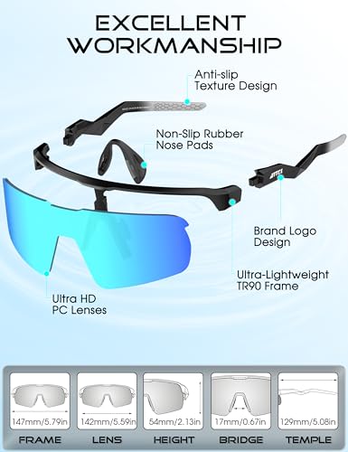 Lightweight Running Sunglasses Women Men Wrap Around UV400 Sports