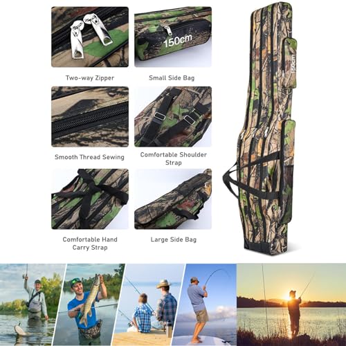 3 Layers Fishing Pole Bag (Earthy yellow / 120cm/47.2in)