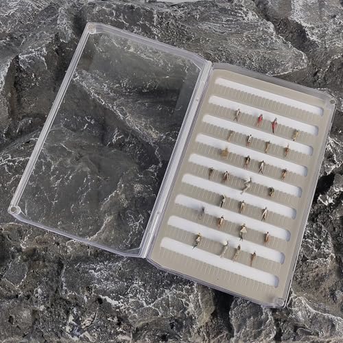 Deep Clear Fly Fishing Box Magnetic Closure Fly Tackle Organizer (H055LA-8.94 × 5.71 × 1.14 inch)