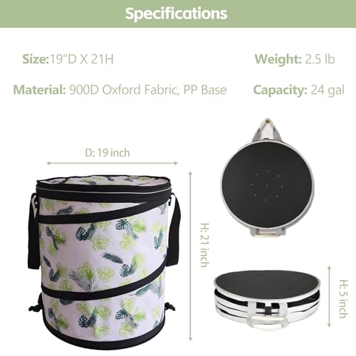 Collapsible Trash Can Camping with Zipper Lid