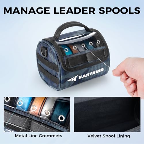 BaitSpace Line Bag Water Resistant Tackle Bag (B: Blue Camo-Medium)