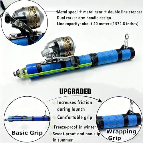 Fishing Catapult Rod Spincast Reel Portable Salt Fresh Water Gear
