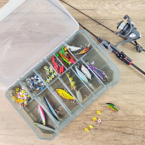 Waterproof Fishing Tackle Box Organizer with Removable Dividers Sturdy Lure Storage Box and Terminal Tackle Storage 3600 Tackle Trays