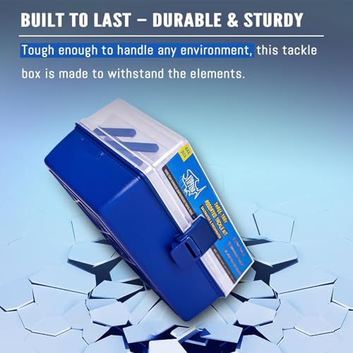 Large 3 Layer Fishing Tackle Box Lures with Tackle Included 448 Pcs (448PCS-Blue)