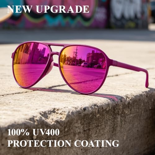 Women's Polarized Aviator Sunglasses Tangle (Purple)