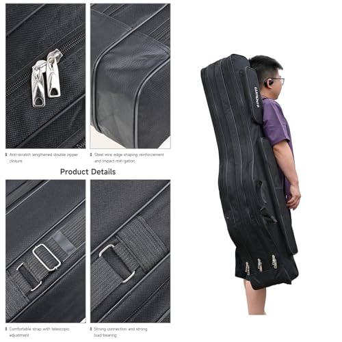 3 Layers Fishing Pole Bag (Black / 120cm/47.2in)