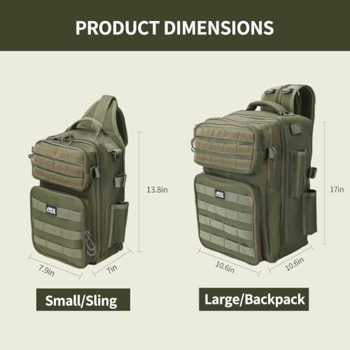 Fishing Backpack with Rod Holder (Green / Small)