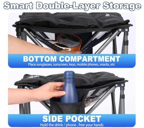 Oversized Camping Stool with Removable Padded Camping Chair Footrest
