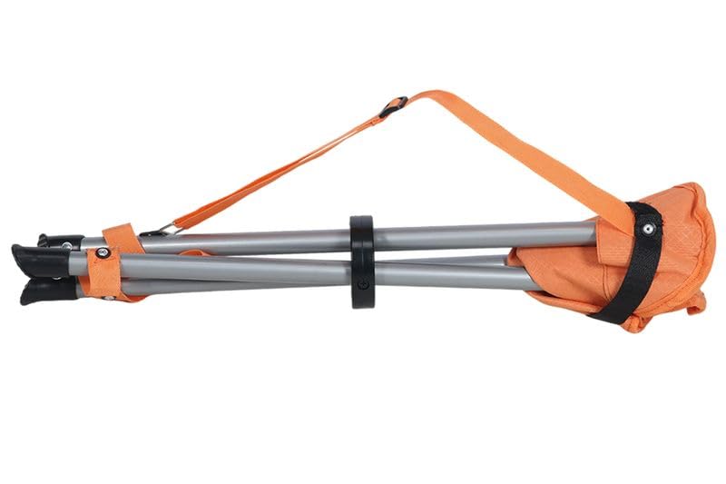 Tripod Stool Camping Chair featuring a lightweight and portable design made from RipStop fabric (Orange)