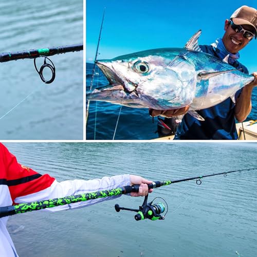 Surf Fishing Rod and Reel Combo Medium (green / 12ft-Spinning-3Pc-H)