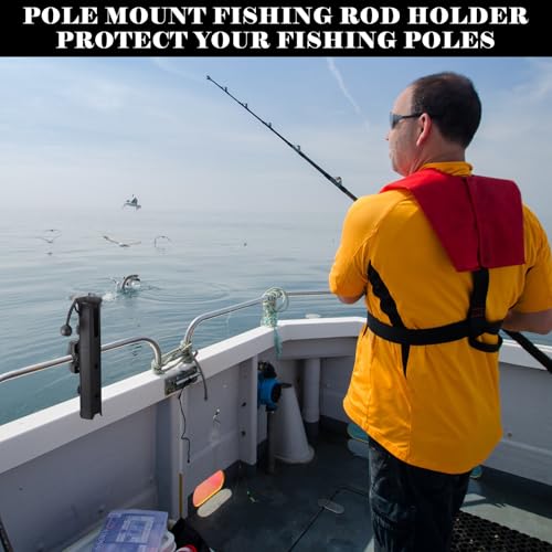 2 Pcs Fishing Rod Holder for Bike Rack Pole Mount Rotatable Fishing Chair Pole Holders with Clamp for Boat Bicycle Motorcycle Kayak Cart (black)