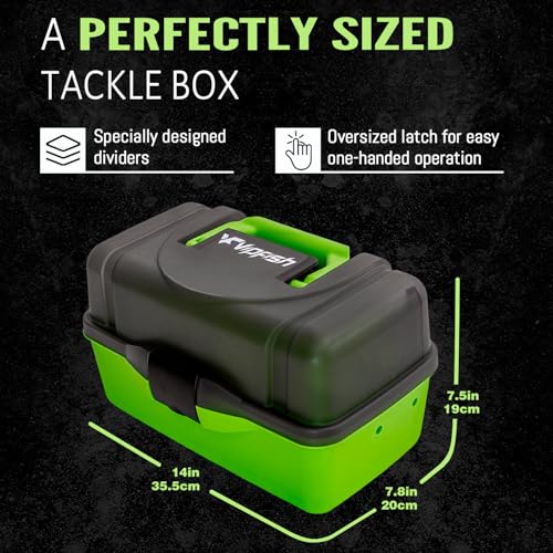 Fishing Tackle Box with Tackle Included Lures (Green)