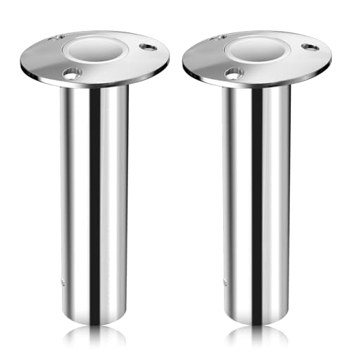 90 Degree Fishing Rod Holder 2 Pack (90 Degree - SS with White Insert)