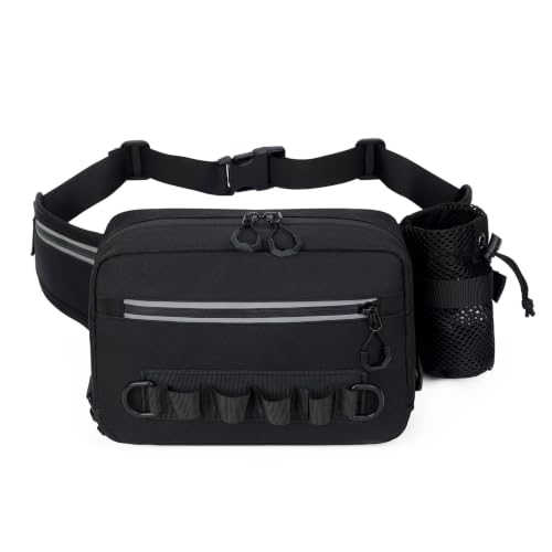 Fishing Waist Pack with Rod Holder (black)
