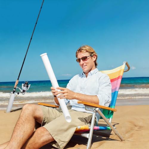 4 Pack 27in Tubular Sand Spikes for Surf Fishing PVC Surf Shore and Beach Fishing Rod Holder Sand Spike for Beaches