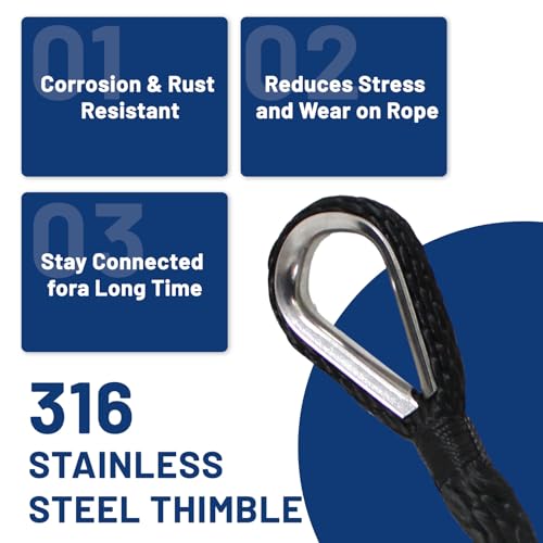 NEWSEED Anchor Line Premium Solid Braid Nylon MFP Anchor Boat Rope