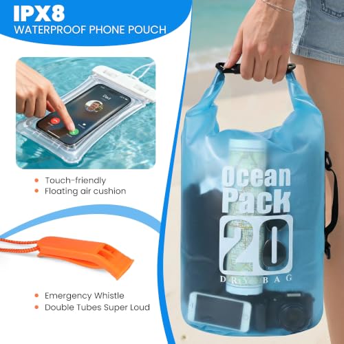 Waterproof Dry Bag Backpack for Kayaking (Orange / 20L)