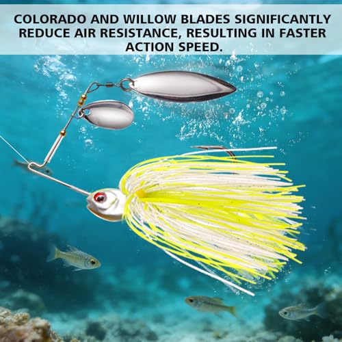 6pcs Fishing Lures Spinner baits for Freshwater and Saltwater (B-6Pcs Spinnerbaits)