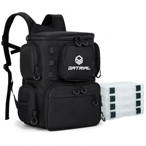 Fishing Tackle Backpack with 4 Tackle Boxes