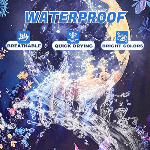 Night Moon Flowers Laundry Basket Foldable Oxford Cloth 18.9 x 16.5 Inch (Moon Flowers)