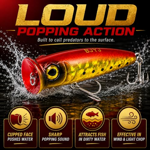 Topwater Popper Fishing Lure (A2-1PCS/0.81OZ-4")