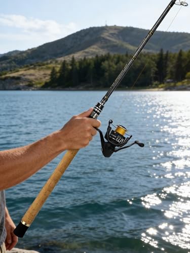 8Ft Spinning Fishing Rod (8'0"-Heavy-Fast-Black)