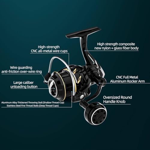 DF Series Spinning Reel Saltwater & Freshwater Fishing Reel (5000 / Shallow Spool Line Cup(dfb))