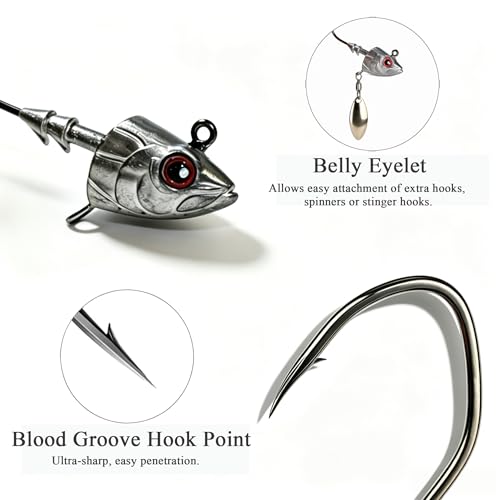 6Pack Saltwater Jig Heads (1-1/2oz-6Pack)