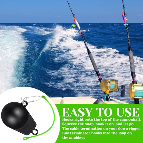 4pcs Fishing Downrigger Weight Snubber with Release Snap (Green)