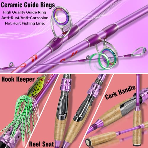 Spinning Rod and Reel Combo (Colorful)